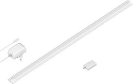 ledscom.de "Siris" išmanusis LED šviestuvas po grindimis, matinės baltos spalvos, su maitinimo šaltiniu ir WLAN valdikliu, plokščias, "Smart Home", su "Alexa", 90 cm, 963 lm, šiltai baltas
