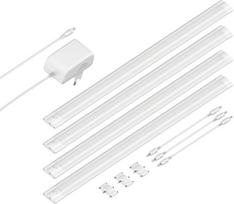 ledscom.de "Siris" LED šviestuvai po grindimis Matinis baltas plokščias 50 cm kiekvienas 531 lm šilta balta spalva 4 vnt.