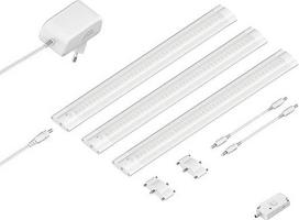 ledscom.de "Siris" LED šviestuvas po grindimis Matinės baltos spalvos su judesio jutikliu Plokščias 30 cm kiekvienas 368 lm Šilta balta spalva 3 vnt.