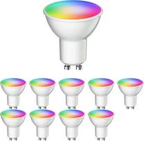 ledscom.de 10 GU10 LED RGB lempučių pakuotė, PAR16, šiltai balta - šaltai balta (2900-6200K), 5,5W, 473lm, 103°, "Smart Home", "WiFi", "Alexa", matinė