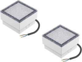 ledscom.de 2 vnt. LED grindinio akmenų įleistinių grindų šviestuvų CUS, skirti naudoti lauke, IP67, kvadratiniai, 10 x 10 cm, šilta balta šviesa