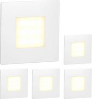 ledscom.de 5 LED laiptų šviestuvas, „FEX“ įleidžiamas sieninis šviestuvas, skirtas naudoti patalpose ir lauke, kvadratinis, 85 x 85 mm, šilta balta šviesa