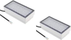 ledscom.de CUS LED Paving Stone įleidžiamas grindų šviestuvas, skirtas naudoti lauke, IP67, kvadratinis, 20 x 10 cm, 2,8 W, 251 lm, šiltai balta, 2 vnt.