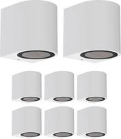 ledscom.de ALSE lauko sieninis šviestuvas, IP54, Downlight, matinės baltos spalvos, apvalus, 1x GU10 Max. 35 W, 8 vnt. pakuotė