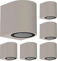 ledscom.de ALSE lauko sieninis šviestuvas IP54 Downlight Grey Matt Round 1x GU10 Maximum 35 W Pack of 6