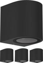 ledscom.de ALSE lauko sieninis šviestuvas, IP54, Downlight, matinės juodos spalvos, apvalus, 1x GU10 Max. 35 W, 4 vnt. pakuotė
