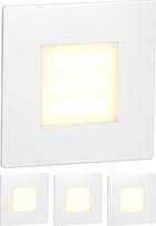 ledscom.de LED laiptų apšvietimas, „FEX“ laiptų apšvietimas, skirtas naudoti viduje ir lauke, kvadratinis, 85 x 85 mm, šilta balta spalva, 4 vnt. pakuotė