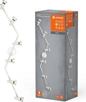 LEDVANCE LED prožektorius GU10, 6 x 3,4 W, 1380 lm, baltas, 2 700 K spalvinė temperatūra, šilta balta šviesos spalva, klasikinis dizainas, keičiama LED lemputė, idealiai tinka naudoti patalpose, CRI 90, reguliuojamos galvutės