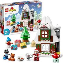 LEGO 10976 DUPLO imbierinis namelis su Kalėdų senelio figūrėle, Kalėdų namelio žaislas, dovana mažyliams nuo 2 metų, kaladėlės, lavinamasis žaislas mergaitėms ir berniukams