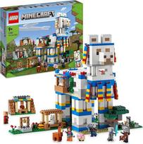 LEGO 21188 „Minecraft“: „Lamadorf“ žaislinis namelis su kaimiečių, lamos ir avių figūrėlėmis bei priešų mobais, didelis 6 modulių rinkinys, berniukams ir mergaitėms
