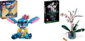 LEGO Disney Stitch konstravimo ir žaidimų rinkinys vaikams, figūrėlė su ledų kūgiu, žaislas ir 10311 ikonų Orchidėja, dirbtinių augalų rinkinys su gėlėmis