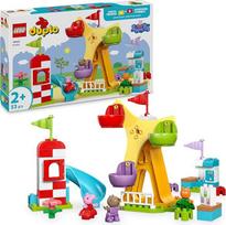 LEGO DUPLO Peppa Pig Fair - Montessori žaislas - motorinių įgūdžių žaislas vaikams nuo 2 metų - ikimokykliniai žaidimai su apžvalgos ratu, čiuožykla ir 3 figūrėlėmis, įskaitant Mollie Kieze ir Klausi Kläff 10453