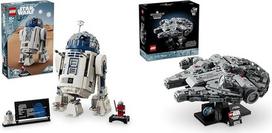 LEGO Star Wars R2-D2, droido akmenys kolekcionavimui, konstravimui, žaidimui ir demonstravimui & Star Wars Millennium Falcon, Star Wars žvaigždėlaivio modelis