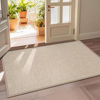 LEKEEPGO durų kilimėlis vidaus patalpoms 90 x 150 cm, neslystantis durų kilimėlis, plaunamas nešvarumų surinkimo kilimėlis, plonas durų kilimėlis, sugeriantis prieškambario kilimėlis, švarus kilimėlis, prieškambario kilimėlis vidaus patalpoms, chaki spalv