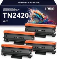Lemero TN2420 TN-2420 toneris, suderinamas su Brother MFC L2710DW MFC-L2710DW MFC-L2710DW MFC-L2710DN HL-L2350DW DCP-L2530DW MFC-L2750DW MFC-L2730DW HL-L2370DN (4 juodos spalvos)