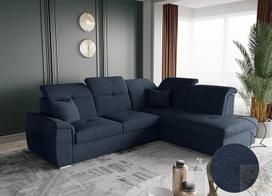 LENART FRIDERIK-EU Kampinė sofa su miego funkcija ir lovos dėže [Right - Dark Blue] Svetainės baldai, Sofos ir sofos, Kampinė sofa, Kampinė sofa su miego funkcija, Sofa-lova su lovos dėže