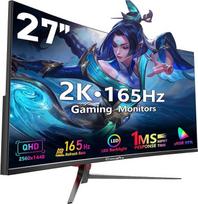Lenktas 27 colių žaidimų monitorius, 2K QHD (2560 x 1440), 4000:1, 165 Hz, 1 ms MPRT, "AMD FreeSync Premium", 99% sRGB, VA skydelis, HDMI/DP, VESA 100 x 100 mm, HDR, Eye Care, žaidimų monitorius, juodas