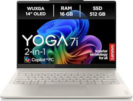 Lenovo Yoga 7i 2-in-1 nešiojamasis kompiuteris su dirbtiniu intelektu | Copilot+ PC | 14 colių 2,8K OLED ekranas | Intel Core Ultra 7 | 16GB RAM | 512GB SSD | Intel Arc Graphics | Win11 | QWERTZ | Komplekte Yoga Pen | 3 metų Premium priežiūra