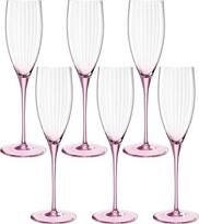 LEONARDO HOME Poesia 022377 Šampano taurės, 6 taurių rinkinys, galima plauti indaplovėje, 25 cm aukščio, 250 ml, rožinės spalvos