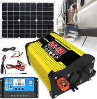 levigationlu 400 W 12 V-110 V/220 V inverterio saulės kolektorių rinkinys, saulės generatoriaus namų tinklo sistema, 30 A valdiklis + 18 W 18 V saulės kolektorius, skirtas stovyklavimui ir naudojimui lauke, geltonas-220 V