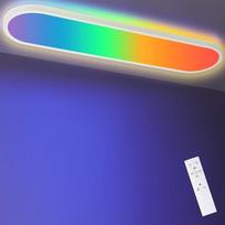 LEZOE LED lubinis šviestuvas su nuotolinio valdymo pultu ir šviesos reguliavimo funkcija, 80 x 20 x 2,9 cm, 36 W, 4500 LM, RGB, spalvų keitimo funkcija, atminties funkcija, IP44, biuro lubinis šviestuvas, LED panelė, skirta svetainei, miegamajam, virtuvei