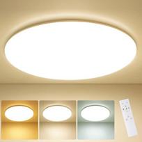 LEZOE LED reguliuojamo apšvietimo lubų šviestuvas su nuotolinio valdymo pulteliu, 45 cm skersmens, 45 W 5000 LM IP54 vandeniui atsparus lubų šviestuvas su atminties funkcija, 2700 K - 6500 K, skirtas svetainei, vaikų kambariui, miegamajam