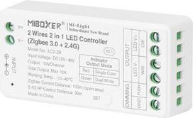 LGIDTECH LC2-ZR 2 laidų 2-in-1 LED šviesos juostų valdiklis Zigbee 3.0+2.4G, veikia su paprastomis ir COB 2 laidų CCT LED juostomis, suderinamas su "Philips Hue", "Echo Studio