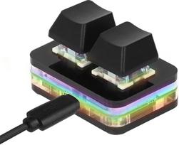 LICAEVEY „Kopijuok ir įklijuok“ 2 mygtukų klaviatūra, programuojama 2 mygtukų klaviatūra su mechanine „mini USB“ klaviatūra, skirta ritminiams žaidimams arba makrokomandoms (juoda)