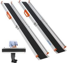 LIEKUMM 2 x 107,5 - 183 cm Neįgaliųjų vežimėlių rampa laiptams, 300 kg apkrovos rampa neįgaliųjų vežimėliams ir paspirtukams, pakrovimo rampa prie durų slenksčių, bortelių, laiptų, elektrinių vežimėlių, dviračių