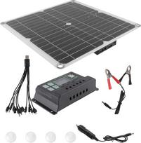 LIFKOME 200 W monokristalinės silicio saulės baterijos plokštė su 12 V akumuliatoriaus įkrovikliu, 1 komplektas, skirtas kempingui, sodui ir elektros tiekimui lauke, patvarus, atsparus vandeniui