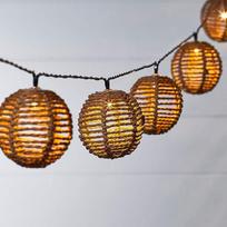 Lights4fun 10 LED saulės šviesos rotango kamuolys žibintas pasakų žibintai šilta balta