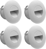 LIGHTWORLD24 LED laiptų šviestuvas, aliuminis, baltas, 230 V, 2 W, 4 vnt. rinkinys | Sieninis šviestuvas, skirtas įmontuoti į įdubą, IP65 atsparumas vandeniui, neutraliai balta šviesa, 180 lm