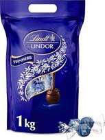 Lindt LINDOR šokolado rutuliukai "Feinherb", 1 kg maišelis, sandarus, apie 80 tamsių rutuliukų, didmeninė pakuotė, šokolado dovana, šokolado dovana