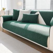 Lininis sofos užvalkalas su neslystančia danga, paprasto stiliaus sofos užklotai, minkšti sofos užklotai, L formos / kampinė sofa, sofos apsauga, 1, 2, 3, 4 vietų sofų užvalkalai, sofos užvalkalas, sofos apsauga (90 x 210 cm, tamsus)