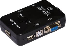 LINK LKKWM2 Kvm perjungiklis 2 kompiuteriams su 1 pele, 1 USB klaviatūra ir 1 VGA monitoriumi su pridedamu kabeliu