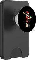 Linksmas Kalėdų Senelis-beisbolo žaidėjas su lazda „PopSockets PopWallet“ su „MagSafe“