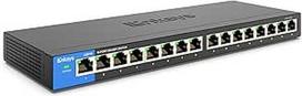 Linksys LGS116-EU 16 prievadų nevaldomas gigabitinio tinklo komutatorius - Ethernet komutatorius / šakotuvas su metaliniu korpusu, skirstytuvas - tvirtinamas ant sienos arba stalo biure ar namuose, "Plug and Play