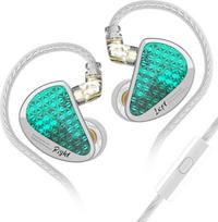LINSOUL KZ AS16 Pro 16BA ausinės su subalansuotais armaturiniais garsiakalbiais, Hi-Fi bosu, į ausį įdedamos ausinės su nuimamu 0,75 mm 2 kontaktų kabeliu (cian spalvos, su mikrofonu)