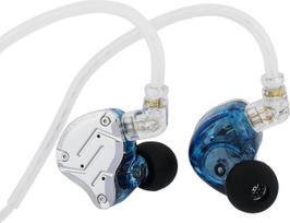 LINSOUL KZ ZS10 Pro, 4BA+1DD, 5 garsiakalbių ausinės, Hi-Fi laidinės ausinės, žaidimų ausinės, hibridinės IEM ausinės, nuimamas 2-pin kabelis (su mikrofonu, mėlynos spalvos)