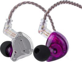 LINSOUL KZ ZS10 Pro, 4BA+1DD, 5 garsiakalbių ausinės, Hi-Fi laidinės ausinės, žaidimų ausinės, hibridinės IEM ausinės, nuimamas 2-pin kabelis (be mikrofono, violetinės spalvos)