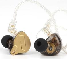 LINSOUL KZ ZSN PRO X hibridinės metalinės ausinės su dviem garsiakalbiais (1BA + 1DD) – Hi-Fi ausinės su nuimamu įleistiniu 2-pin kabeliu (auksinės, be mikrofono)