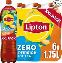 LIPTON ICE TEA Zero Peach – be cukraus ledinė arbata su persikų skonio priedais, vienkartinė (6 x 1,75 l) (5 vnt. pakuotė)