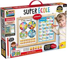 Lisciani – „Montessori Pen“: „Super School“ – „Montessori“ magnetinė lenta vaikams nuo 3 metų – „Maxi“ formato – ergonomiškas rašiklis – žaismingas mokymasis – skatina tyrinėjimus – pagaminta Italijoje
