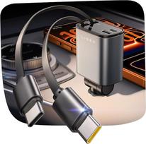 LISEN 87W cigarečių degiklio 3-USB C automobilinis įkroviklis