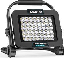 LIVOWALNY LED statybinis prožektorius, suderinamas su "Makita" 18 V, 40 W 4000 LM Nešiojamas belaidis LED prožektorius su 2 ryškumo režimais, skirtas garažui, stovyklavietei ir statyboms (be akumuliatoriaus)