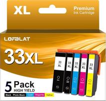 LOFBLAT 33XL suderinami „Epson XP 7100“ rašalo kasetės, suderinamos su „Epson 33XL“, skirtos spausdintuvui „Epson Expression Premium XP“-540, XP-530, XP-830, XP-7100, XP-900, XP-640, XP-630, XP-635, XP-645 (5 vnt. rinkinys)