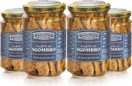 LORENZO COSTA FU EUGENIO Sicilijoje paruošti skumbrių filė | Skumbrių filė aliejuje | Skumbrių konservai stiklainiuose | 300 g stiklainis (1 vnt. pakuotė)