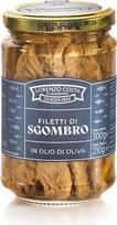 LORENZO COSTA FU EUGENIO Sicilijoje paruošti skumbrių filė, skumbrių filė aliejuje, skumbrių konservai stiklainiuose, 300 g stiklainis (4 vnt. pakuotė)