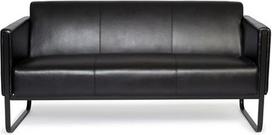 Lounge Bali Smooth Black Frame Juoda dirbtinė oda 3 vietų sofa Black hjh OFFICE