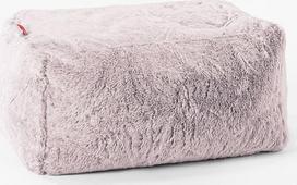 Lounge Pug mažas Footstool Pouf, pastelinės rožinės spalvos pūkuotas triušių dirbtinio kailio audinys, Pouf Bean Bag taburetė Gyvenamasis kambarys